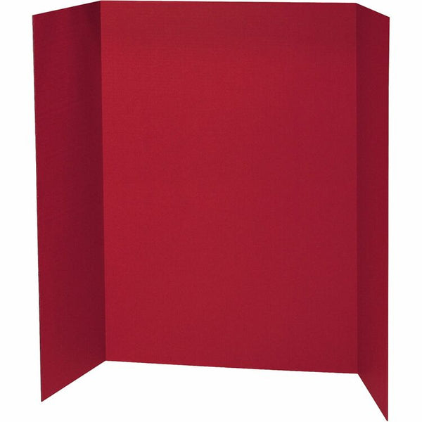 Pacon 140 lb. Watercolor Single Wall Presentation Board, 48", x 36" Width, Red Surface, Tri-fold, Corrugated, Recyclable, Single Ply, 24/Carton (PACP3770)