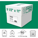 Domtar Continuous Paper, 9 1/2" x 11", 20 lb Basis Weight, White, 10/Carton (DMR9510AS) Case of 10