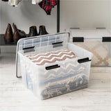IRIS Weathertight Storage Box, 46 Quarts, 11 4/5"H x 15 4/5"W x 19 7/10"D, Clear, 40 lb, 11.65 gal, Latch Closure (IRS110450) Each