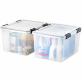 IRIS Weathertight Storage Box, 46 Quarts, 11 4/5"H x 15 4/5"W x 19 7/10"D, Clear, 40 lb, 11.65 gal, Latch Closure (IRS110450) Each