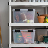 IRIS Weathertight Storage Box, 46 Quarts, 11 4/5"H x 15 4/5"W x 19 7/10"D, Clear, 40 lb, 11.65 gal, Latch Closure (IRS110450) Each
