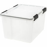 IRIS Weathertight Storage Box, 46 Quarts, 11 4/5"H x 15 4/5"W x 19 7/10"D, Clear, 40 lb, 11.65 gal, Latch Closure (IRS110450) Each