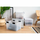 IRIS Weathertight Storage Box, 46 Quarts, 11 4/5"H x 15 4/5"W x 19 7/10"D, Clear, 40 lb, 11.65 gal, Latch Closure (IRS110450) Each