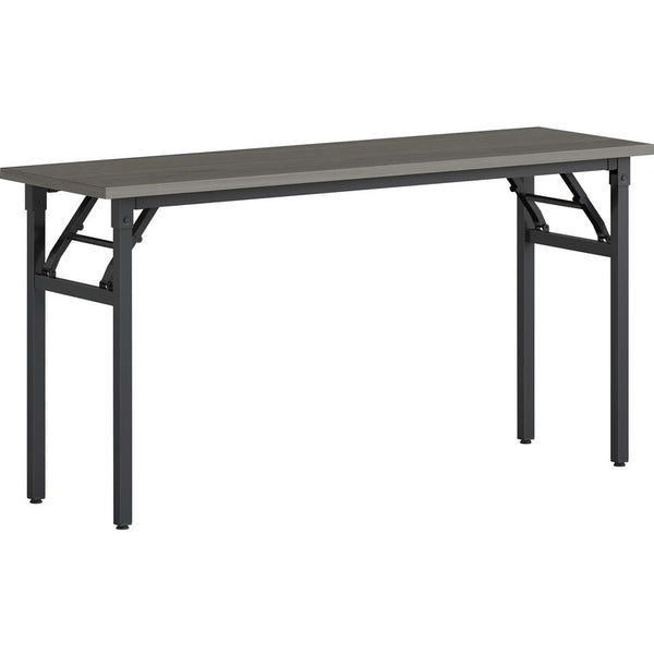 Lorell Folding Training Table, Melamine Top, 60"x 18" Table Top Depth x 1" Table Top Thickness, 30" Height, Assembly Required, Gray (LLR60746)