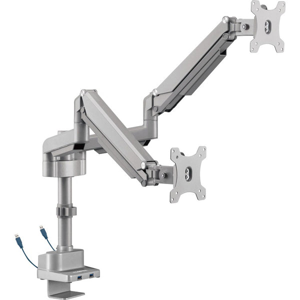 Lorell Mounting Arm for Monitor, Gray, 2 Display(s) Supported, 19.80 lb Load Capacity, 75 x 75, 100 x 100 VESA Standard (LLR99803)