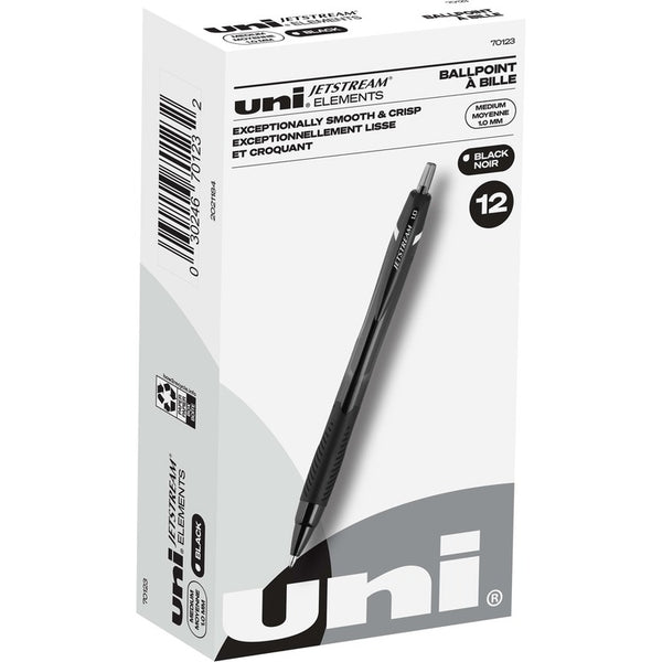 uni&reg; Pen, Ballpoint, 1.0mm Point, 1/2"Wx3/5"Lx5-1/2"H, 12/DZ, BK (UBC70123) Dozen