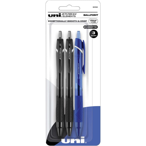 uni&reg; Jetstream Elements RT Ballpoint Pens, 1 mm Pen Point Size, Assorted Gel-based Ink, 3/Pack (UBC90194) Pack of 3
