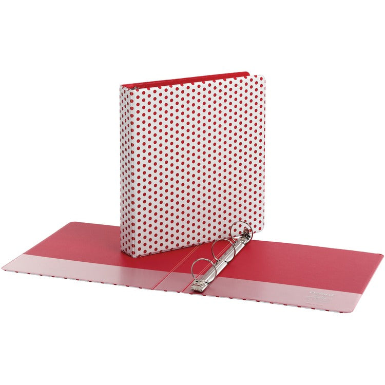 Oxford 1-1/2" Back-mounted Round Ring Binder, 1 1/2" Binder Capacity, 350 Sheet Capacity, Round Ring Fastener(s), 2 Internal Pocket(s), Red (OXF42654) Each
