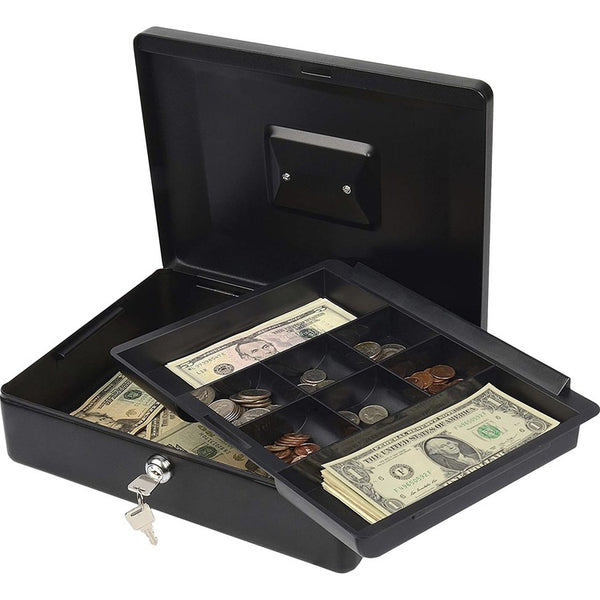 CARL Bill Tray Steel Security Cash Box - Steel - Black - 4", x 9" Width (CUI82012)