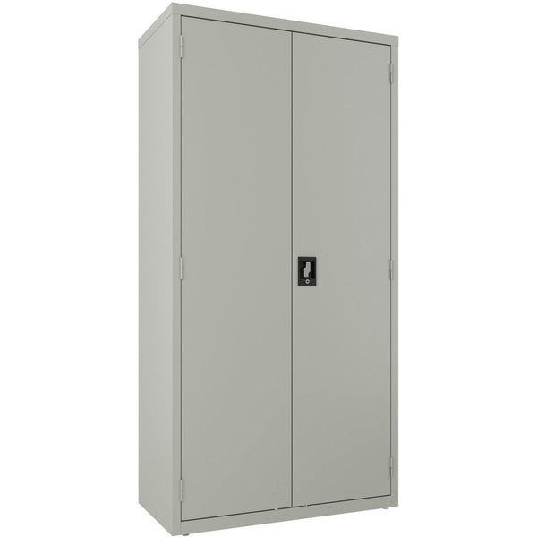 Lorell Steel Wardrobe Storage Cabinet, 36" x 18" x 72", 2 x Shelf(ves), Light Gray, Steel, Recycled (LLR03089)