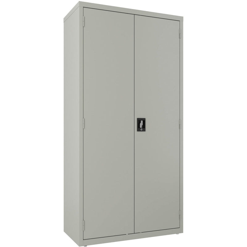 Lorell Steel Wardrobe Storage Cabinet, 36" x 18" x 72", 2 x Shelf(ves), Light Gray, Steel, Recycled (LLR03089) Each