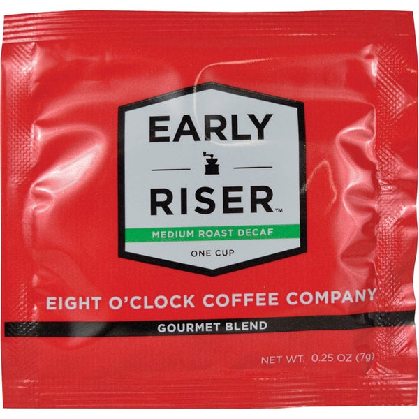 Eight O'Clock Coffee Coffee, Gourmet Blend, Decaf, 4"Wx4"Lx1/100"H, 200/CT, Red (CFPCCFEOC1D) Case of 200