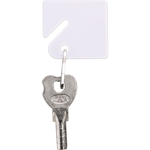 Sparco Square Key Tags, 4.75" Length x 1.40" Width, Square, Hook Fastener, 20/Pack, Plastic, White (SPR02887) 1 Pack