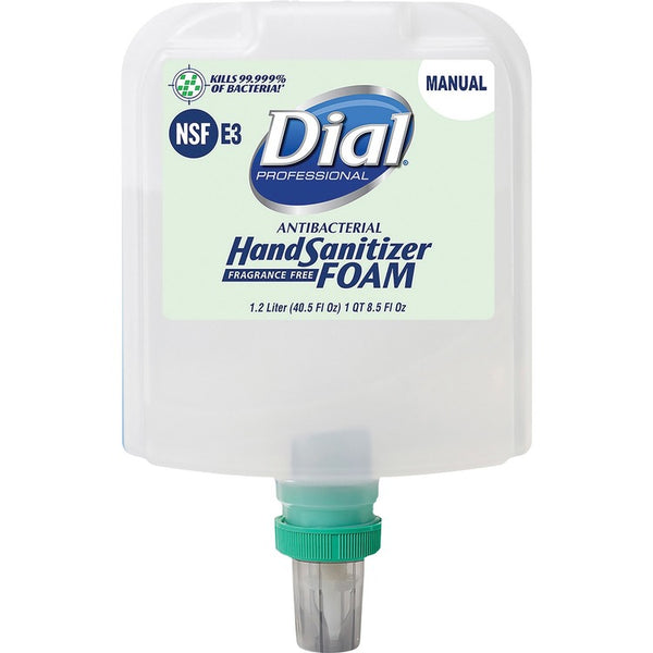 Dial Dial 1700 Manual Refill Antibacterial Foaming Hand Sanitizer, Fragrance-Free, 1.2 L, 3/Carton (DIA19714)