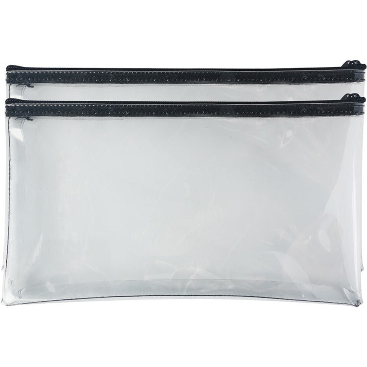 Sparco Wallet Bag, 6" x 11" Length, Clear, 2/Pack, Currency, Check, Paperwork (SPR02867)