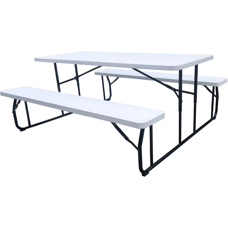 Iceberg Picnic Table, Folding, 600/650 lb Cap, 71"x65"x29" , WE/BK (ICE65925) Each