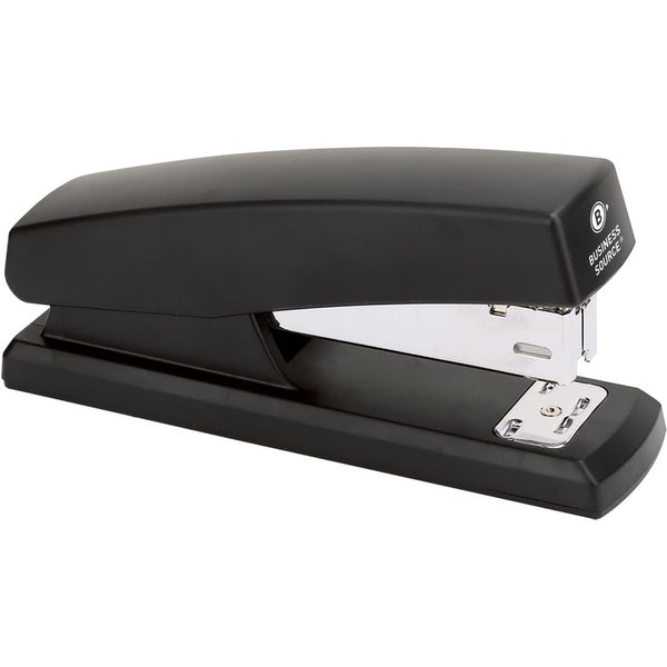 Business Source Half-strip Stapler, 20 Sheets Capacity, 105 Staple Capacity, Half Strip, Black (BSN03197) Each