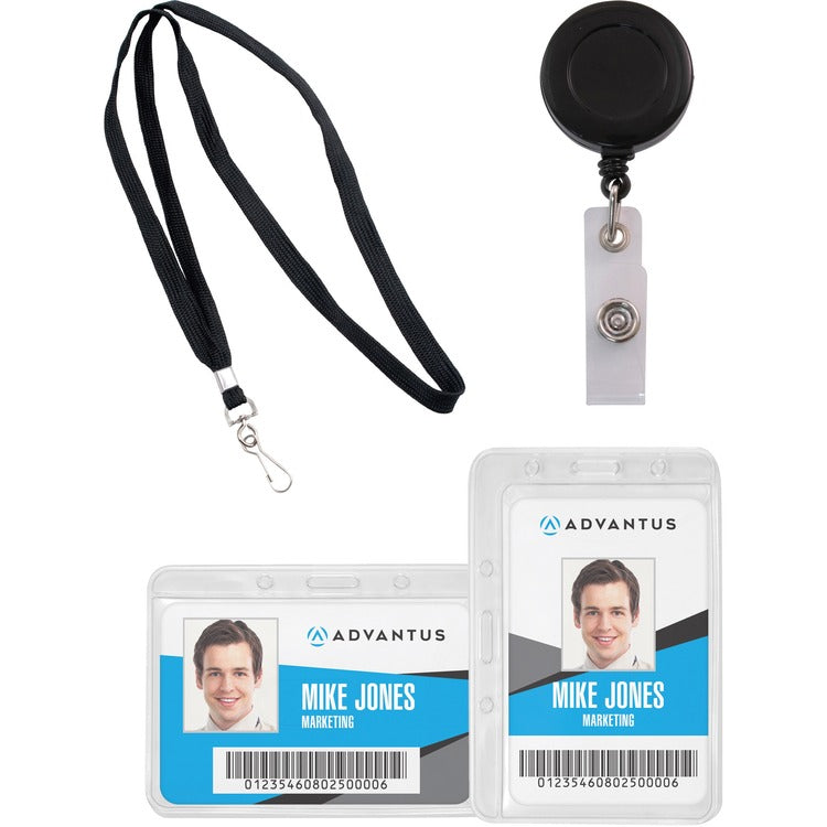 Advantus ID Badge and Accessories, 100-Piece, 2-9/10"x1/2"x7-1/4" ,AST (AVT97756) Pack of 100