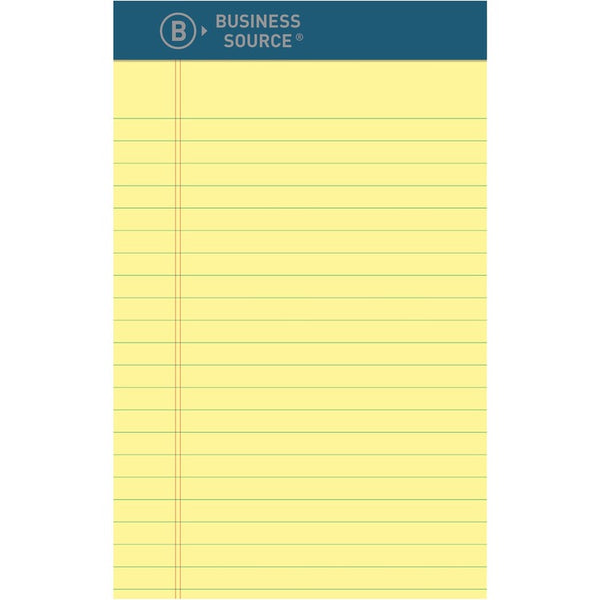 Business Source Writing Pad, Premium, 5"Wx8"Lx2-1/2"H, 12/DZ, Canary (BSN03106) Dozen