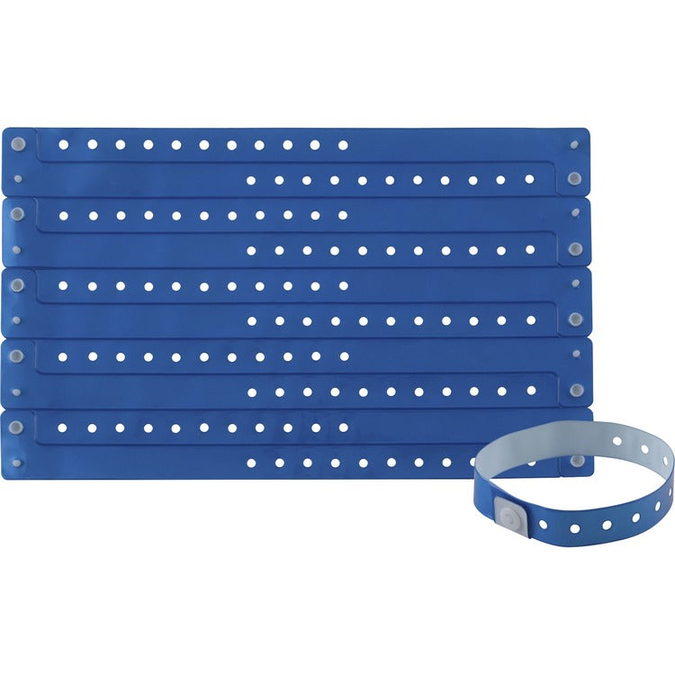 Advantus Wristbands, Vinyl, 3/5"Wx9-3/4"Lx1/50"H, 100/PK, Blue (AVT97760) Pack of 100