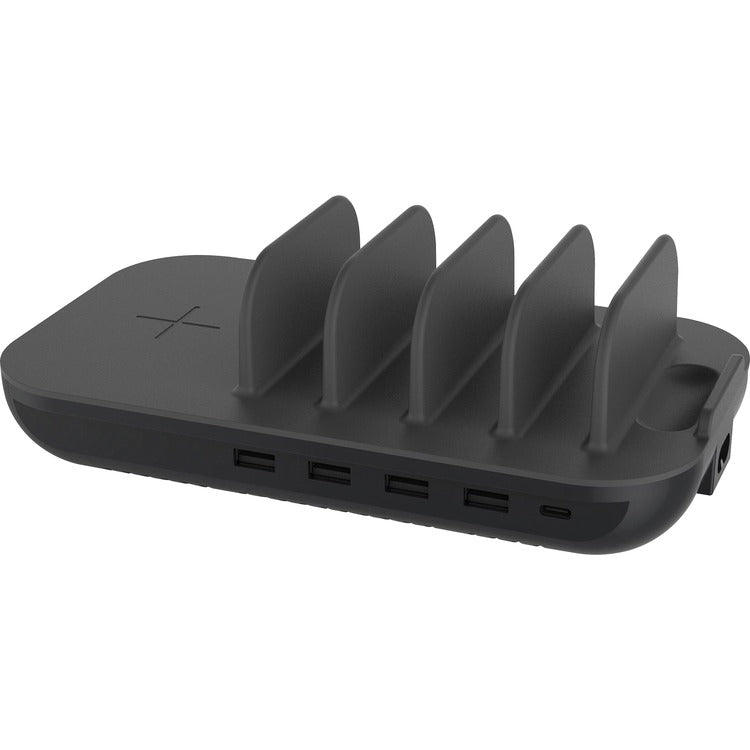 Kantek Charger, Wireless, w/ USB, 6-1/2"Wx10"Lx3-1/4"H, Black (KTKDC1300B) Each