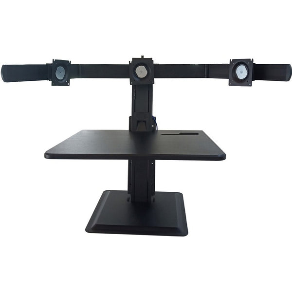 Lorell Deluxe Light-Touch 3-Monitor Desk Riser, Up to 32" Screen Support, 35", x 26" x 27.3" Depth, Desk, Black (LLR03167)