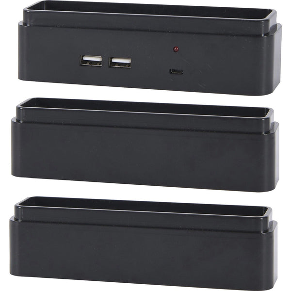 DAC Riser Blocks, w/ USB Ports, 1-1/2"Wx6"Lx1-1/2"H, Black (DTA02270) 1 Set