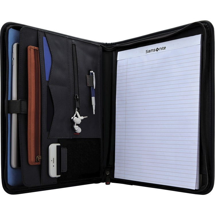 Samsonite Portfolio, Zip Around, 1-3/5"Wx10-1/4"Lx13-1/10"H, Black (SML1164651041) Each