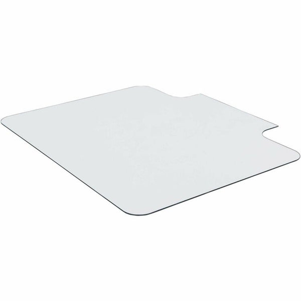 Lorell Glass Chairmat with Lip, Hardwood Floor, Carpet48" x 36" Depth, Lip Size 23" Length x 6" Width, Tempered Glass, Clear (LLR82836)