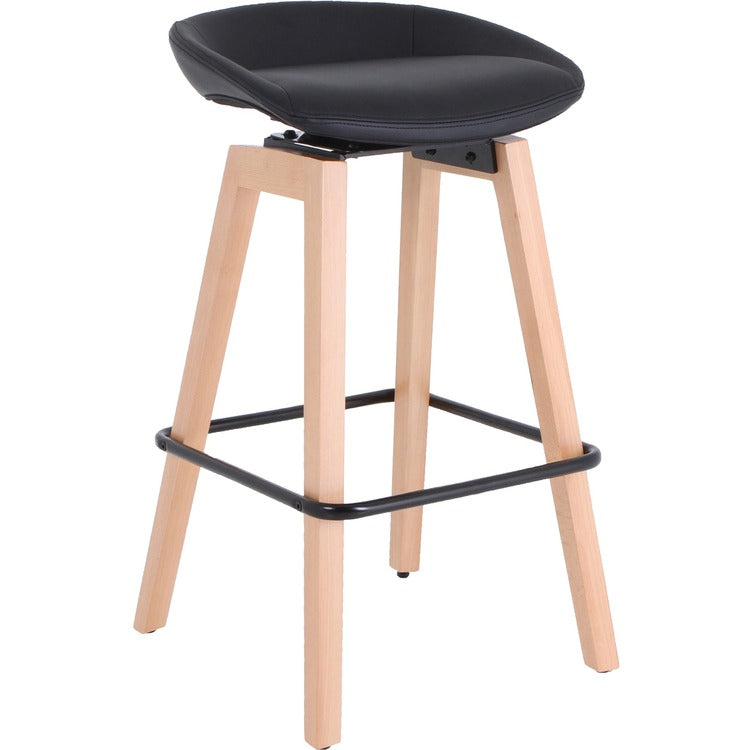 Lorell Modern Low-Back Stool, Black, 17.4" x 14.1" Depth x 33.5" Height, 1 Each (LLR68563)