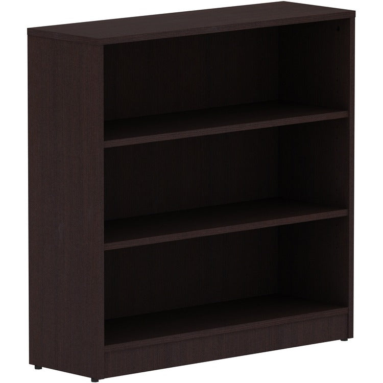 Lorell Essentials Espresso Laminate Bookcase, 36" x 12" x 36", 3 x Shelf(ves), Espresso (LLR18276)