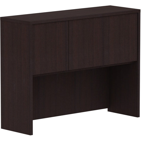 Lorell Espresso Laminate Desk, 48" x 15" x 36", Drawer(s)3 Door(s), Material: Polyvinyl Chloride (PVC) Edge, Finish: Espresso Laminate (LLR18271)