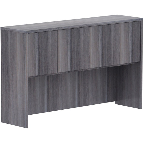 Lorell Weathered Charcoal Laminate Desking, 60" x 15" x 36", Drawer(s)4 Door(s), Material: Polyvinyl Chloride (PVC) Edge, Finish: Weathered Charcoal Laminate (LLR69620)