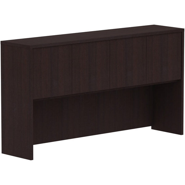 Lorell Espresso Laminate Desk, 66" x 15" x 36", Drawer(s)4 Door(s), Material: Polyvinyl Chloride (PVC) Edge, Finish: Espresso Laminate (LLR18269)