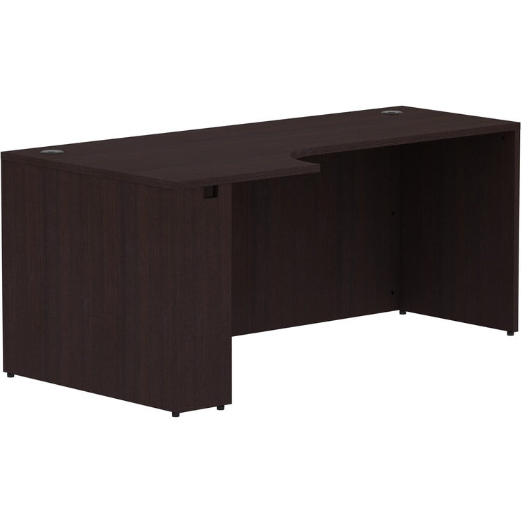 Lorell Espresso Laminate Desk, 72" x 36" x 24"29.5" Credenza, 1" Top, Material: Polyvinyl Chloride (PVC) Edge, Finish: Espresso Laminate (LLR18267)