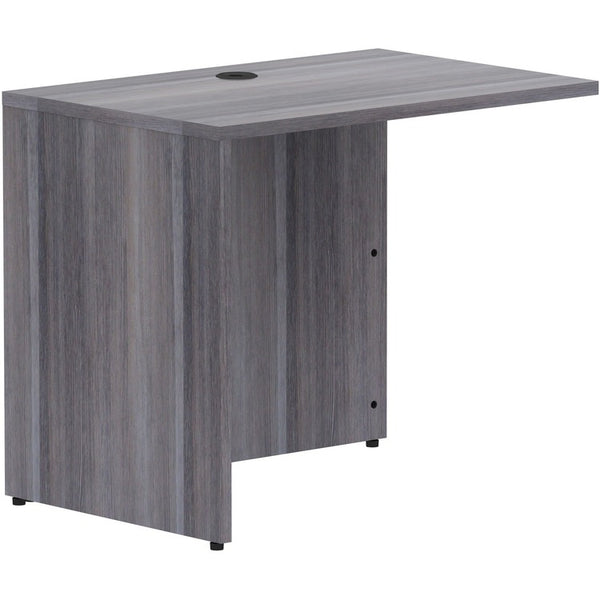 Lorell Weathered Charcoal Laminate Desking, 35" x 24" x 29.5"Return Shell, 1" Top, Material: Polyvinyl Chloride (PVC) Edge, Finish: Weathered Charcoal Laminate (LLR69594)
