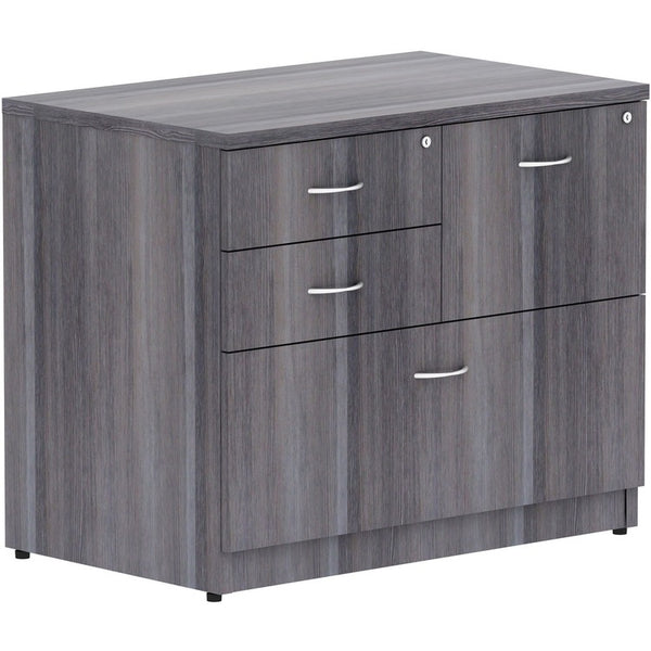 Lorell 2-Box/1-File 4-drawer Lateral File, 35.5" x 22" x 29.5,Weathered Charcoal Laminate (LLR69623)