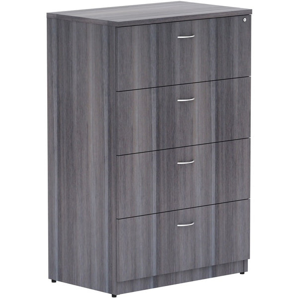 Lorell Weathered Charcoal 4-drawer Lateral File, 35.5" x 22" x 54.8", Weathered Charcoal Laminate (LLR69624)