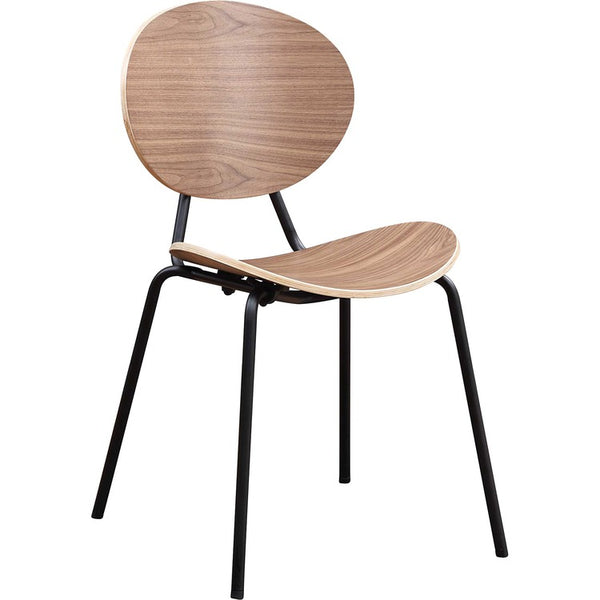 Lorell Bentwood Cafe Chairs, Plywood Seat, Plywood Back, Metal, Powder Coated Steel Frame, Walnut, 2 / Carton (LLR42962)