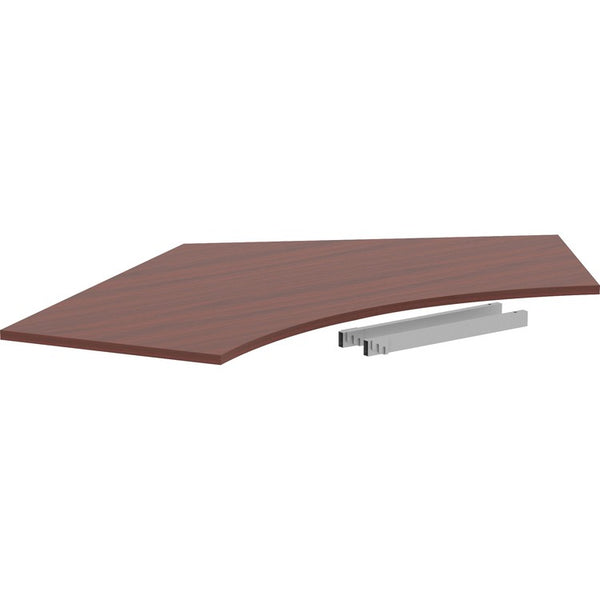 Lorell Relevance Series 120 Curve Panel Top, Mahogany Rectangle Top, 47.25" x 34.13"x 1" Table Top Thickness, Assembly Required (LLR16248)