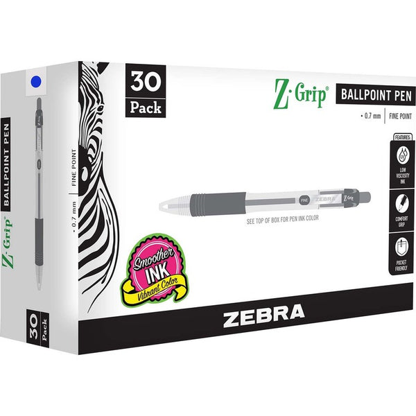 Zebra Pen Pen, Ballpoint, 0.7mm Point, 3/5"x2/5"x5-3/5" , 12/PK, Blue (ZEB25230)