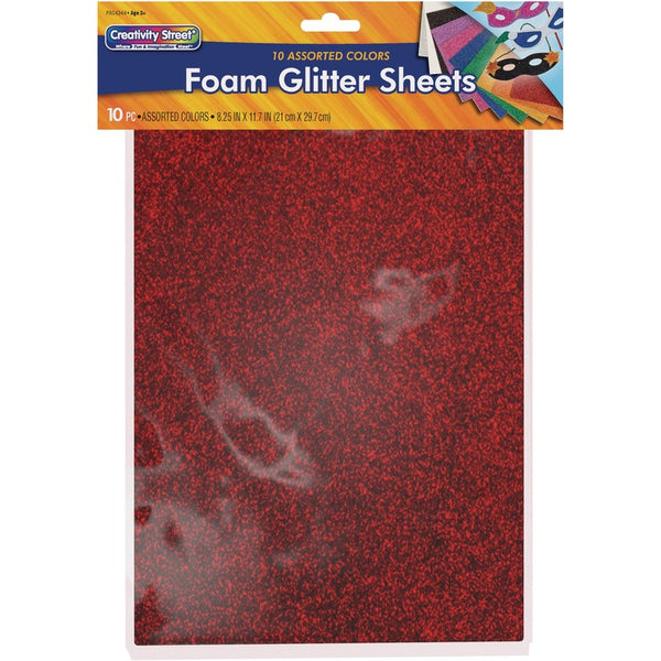 Creativity Street Wonderfoam Glitter Sheets, Art Project, Craft Project, Recommended For 3 Year, 10 Piece(s), 11.70" x 8.25", 1 Set, Multicolor, Foam (PAC4344) 1 Set