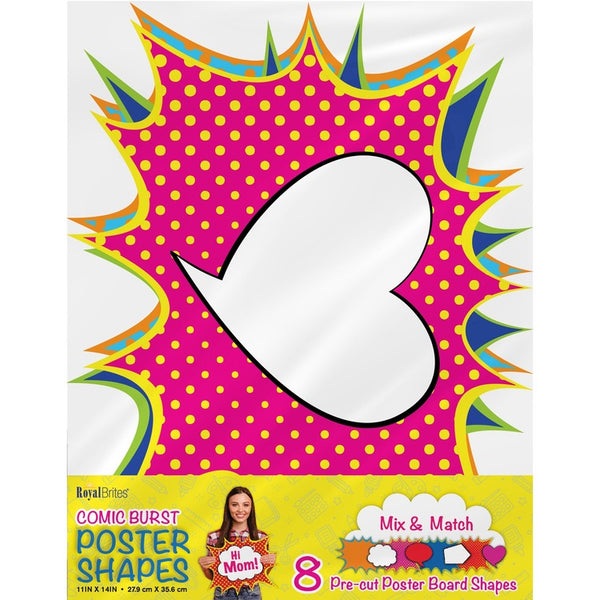 Geographics Cosmic Burst Shapes Poster Board, Fun and Learning, Project, Sign, Display, Art, 18" x 14", Cosmic Burst Shapes, 1 Pack, Multi (GEO24756) 1 Pack