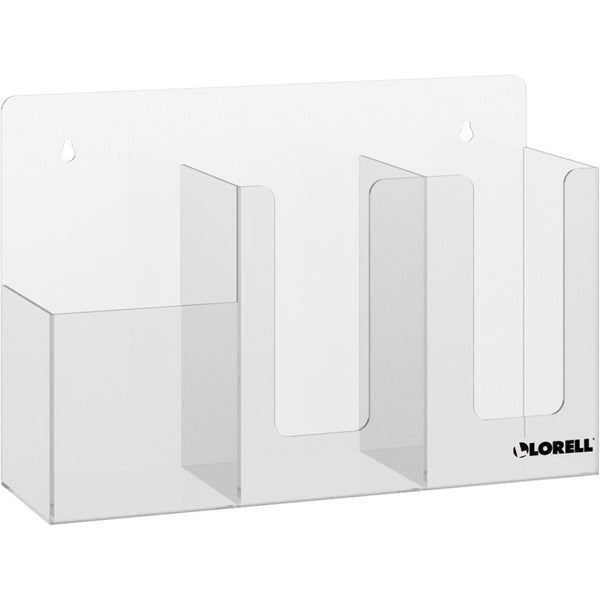 Lorell Acrylic Sanitation Station, 9.9", x 14.8" x 4.5" Depth, Wall Mountable, Freestanding, Countertop, Tabletop, Acrylic, Clear (LLR03417)