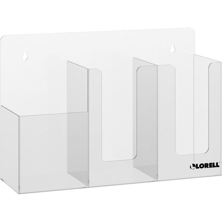 Lorell Acrylic Sanitation Station, 9.9", x 14.8" x 4.5" Depth, Wall Mountable, Freestanding, Countertop, Tabletop, Acrylic, Clear (LLR03417)