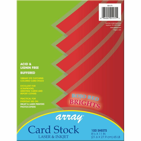 Pacon Cardstock, 65 lb, 8-1/2"Wx1/2"Lx11"H, 100/PK, RRD (PACP101171)