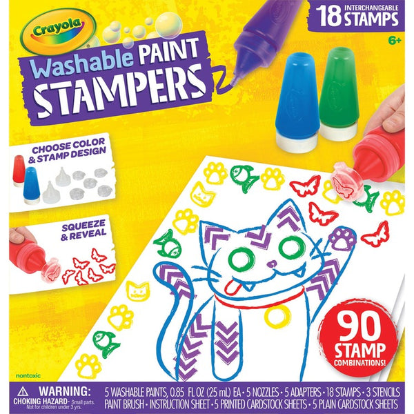 Crayola Washable Paint Stampers Set, 0.85 fl oz, 1 Kit, Assorted (CYO541077) 1 Kit