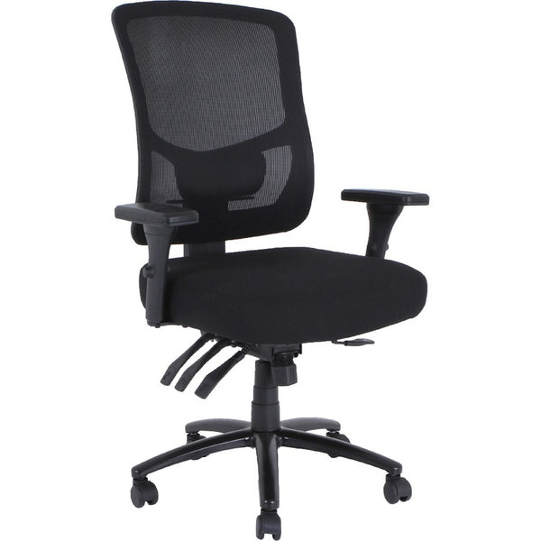 Lorell Big & Tall Mesh Back Chair, Fabric Seat, Black, 29.5" x 27.5" Depth x 44.6" Height, 1 Each (LLR40210)