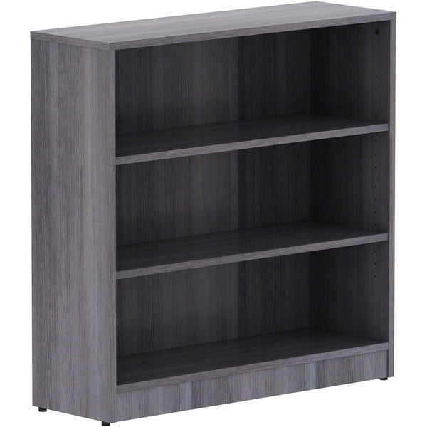 Lorell Weathered Charcoal Laminate Bookcase, 36" x 12" x 36", 3 x Shelf(ves), Weathered Charcoal (LLR69626)