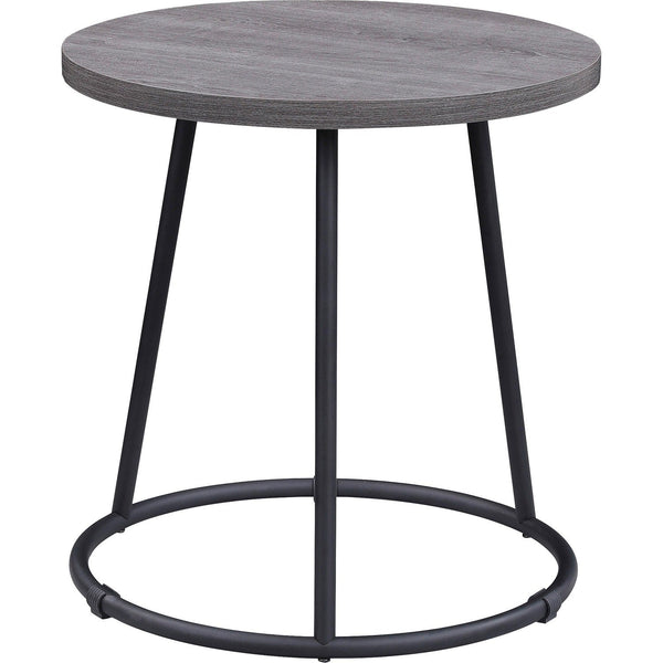 Lorell Round Side Table, Round Top, Powder Coated Four Leg Base, 4 Legs, 1" Table Top Thickness x 19" Table Top Diameter, 19.75" Height, Assembly Required, Weathered Charcoal (LLR16262)